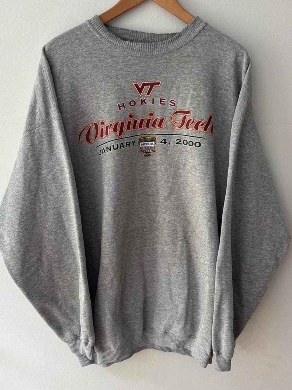 Vintage 2000 Virginia Tech Nokia Sugar Bowl Graphic Crewneck Sweatshirt